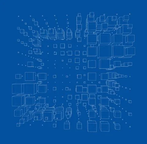 Vector abstract boxes background 스톡 일러스트