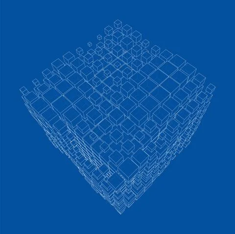 Vector abstract boxes background Illustrazione stock