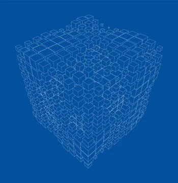 Vector abstract boxes background Stock Illustration