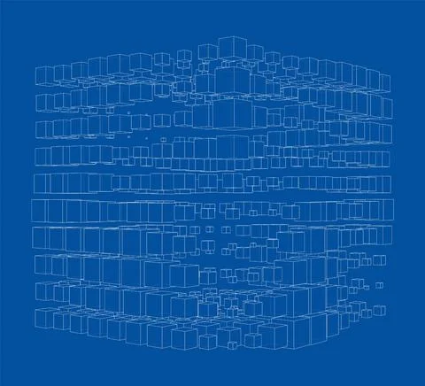 Vector abstract boxes background 스톡 일러스트