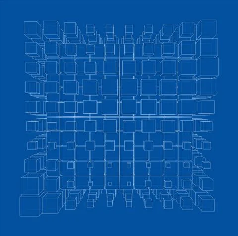 Vector abstract boxes background Stock Illustration