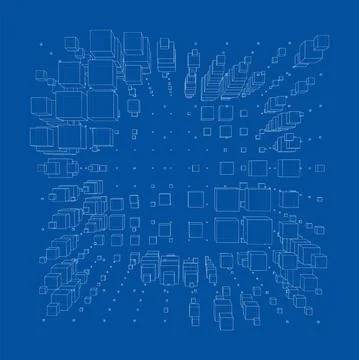 Vector abstract boxes background Stock Illustration