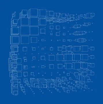 Vector abstract boxes background Illustrazione stock