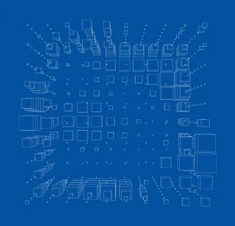 Vector abstract boxes background Stock Illustration