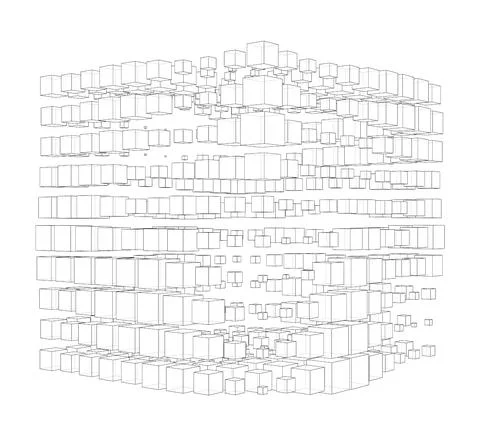 Vector abstract boxes background Stock Illustration