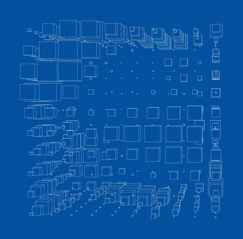 Vector abstract boxes background Stock Illustration