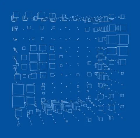 Vector abstract boxes background Stock Illustration