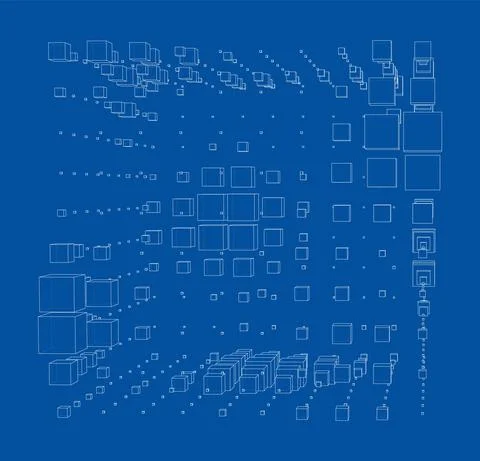 Vector abstract boxes background 스톡 일러스트