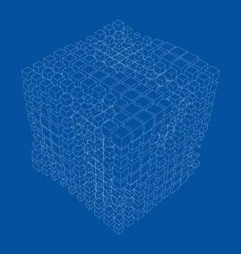 Vector abstract boxes background 스톡 일러스트