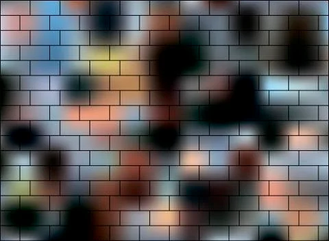 Vector abstract brick masonry painted with different paint background Stock Illustration