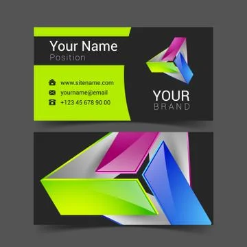 Vector abstract bright business card banner design templates Stock Illustration