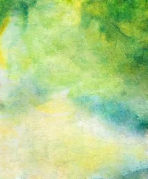 Vector abstract bright green, blue, yellow watercolor background for your des Stock Illustration