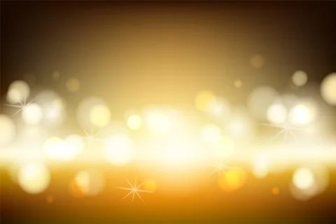 Vector abstract brown background with blur golden bokeh light effect. Stock Illustration