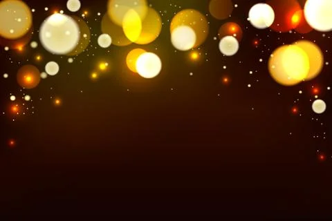 Vector abstract brown background with blur golden bokeh light effect. Stock Illustration