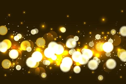 Vector abstract brown background with blur golden bokeh light effect. Illustrazione stock