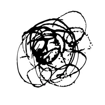 Vector Abstract Brush Hand Drawn Texture in Black Color Sketch Simple Pattern 스톡 일러스트