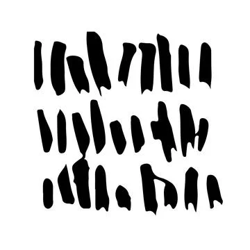 Vector Abstract Brush Hand Drawn Texture in Black Color Sketch Simple Pattern Stock Illustration