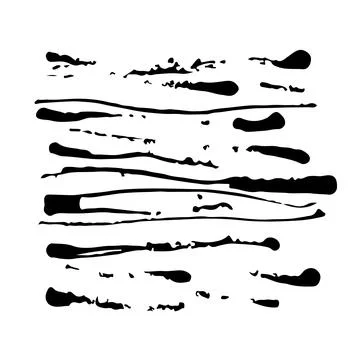 Vector Abstract Brush Hand Drawn Texture in Black Color Sketch Simple Pattern 스톡 일러스트