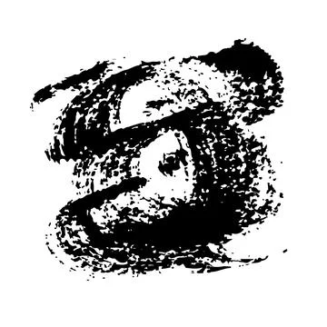Vector Abstract Brush Hand Drawn Texture in Black Color Sketch Simple Pattern Stock Illustration