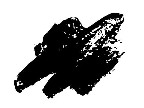 Vector Abstract Brush Hand Drawn Texture in Black Color Sketch Simple Pattern Stock Illustration