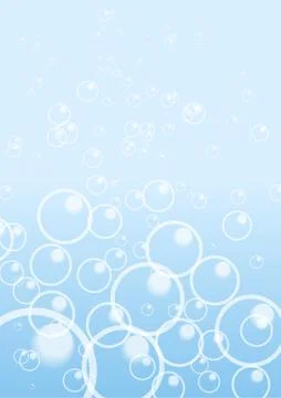 Vector : Abstract bubbles on blue background Stock Illustration