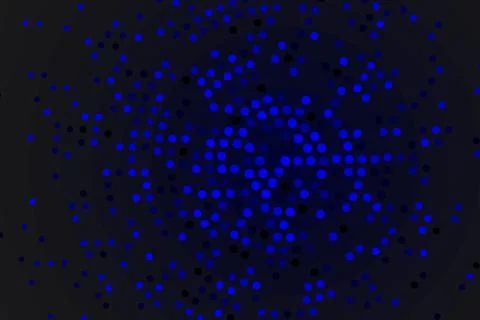 Vector abstract card background circle of blue dots on dark blank space Illustration