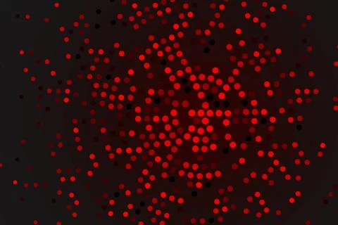 Vector abstract card background circle of red dots on dark blank space Stock Illustration