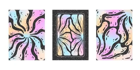 Vector abstract card templates collection with fluid pastel gradient backgr.. Stock Illustration