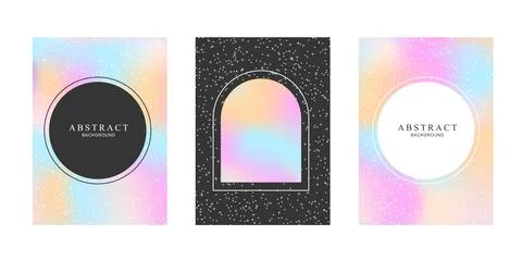 Vector abstract card templates collection with fluid pastel gradient backgr.. Stock Illustration