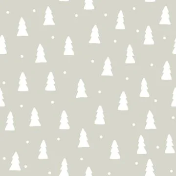 Vector abstract christmas tree seamless pattern. Stock Illustration