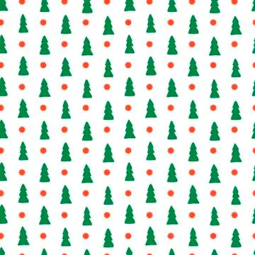 Vector abstract christmas tree seamless pattern. Stock Illustration