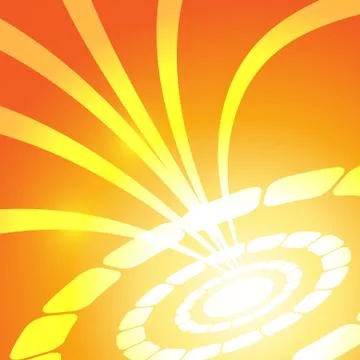 Vector : Abstract circle and curve on orange yellow background Stock Illustration