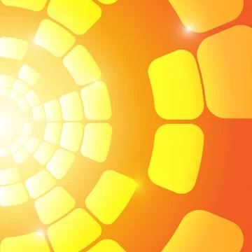 Vector : Abstract circle and square on orange and yellow background Stock Illustration