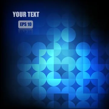 Vector : Abstract circle and square blue background Illustrazione stock