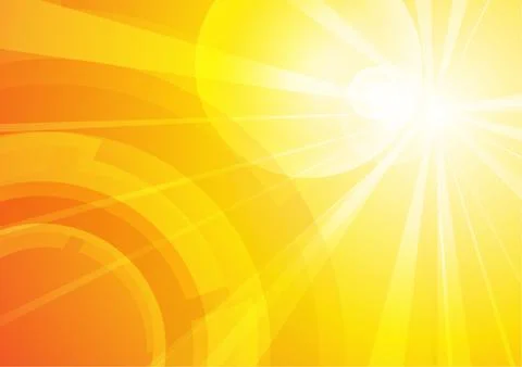 Vector : Abstract circle with len flare on yellow background Stock Illustration