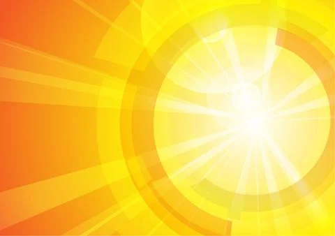 Vector : Abstract circle with lens flare on yellow background Illustrazione stock