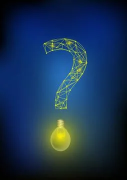 Vector : Abstract circle network and light bulb in question symbol Stock Illustration