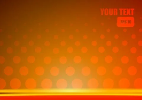 Vector : Abstract circle on red and yellow background Stock Illustration