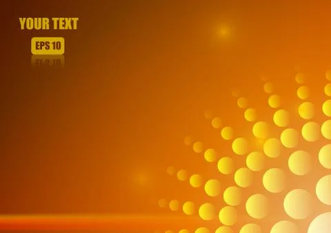 Vector : Abstract circle on red and yellow background Stock Illustration