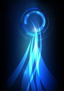 Vector : Abstract circle with stripes on blue background Stock Illustration