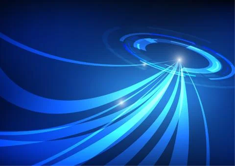 Vector : Abstract circle with stripes on blue background Stock Illustration