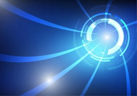 Vector : Abstract circle with stripes on blue background Stock Illustration