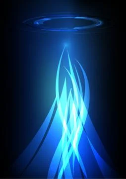 Vector : Abstract circle with stripes on blue background Stock Illustration