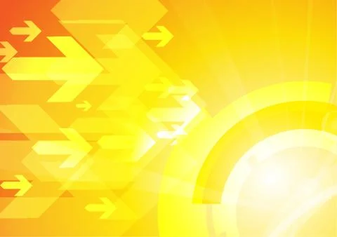 Vector : Abstract circles with arrow on yellow background Illustrazione stock