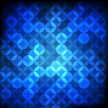 Vector : Abstract circles texture on blue background Illustrazione stock