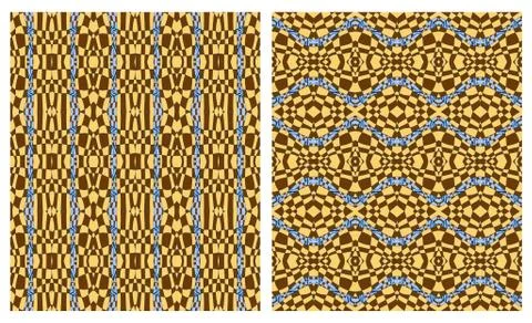 Vector abstract color grid patterns set. Illustrazione stock