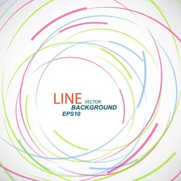 Vector abstract color line and circle background Stock Illustration