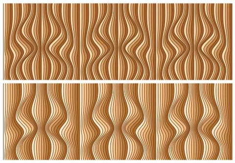 Vector abstract color lines patterns set. Stock Illustration