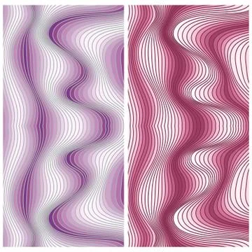 Vector abstract color lines patterns set Stock Illustration