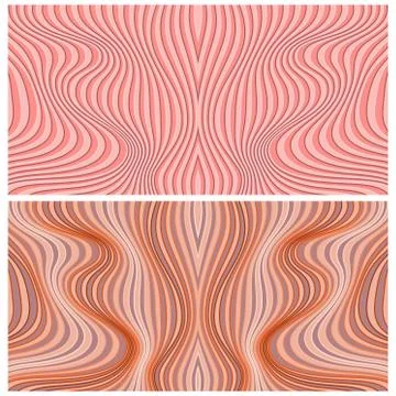 Vector abstract color lines patterns set Stock Illustration